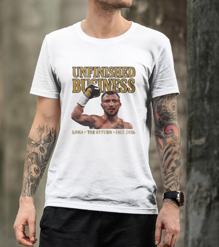 Unfinished Business Vasiliy Lomachenko Boxer Pose Return Fall 2026 T-Shirt