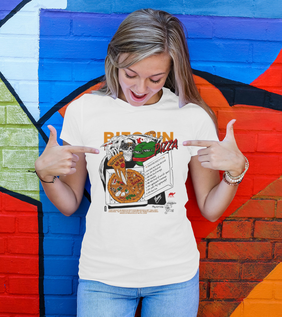 Kermit The Frog Pepe Pizza Ingredients Bitcoin Meme T-Shirt