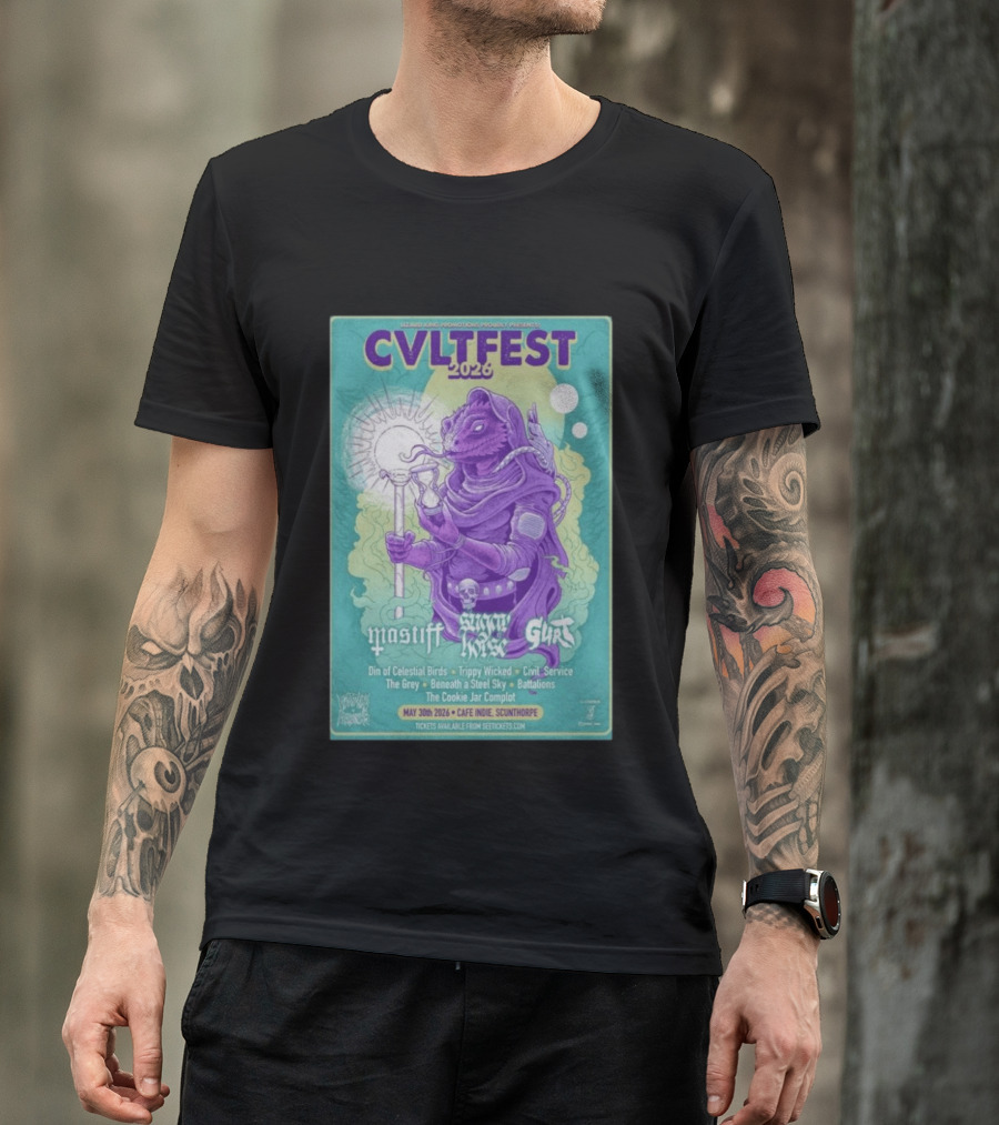 CVLTFEST 2026 Café INDIEpendent Scunthorpe May 30 Tour Featuring Mastiff Snow Gurt T-Shirt