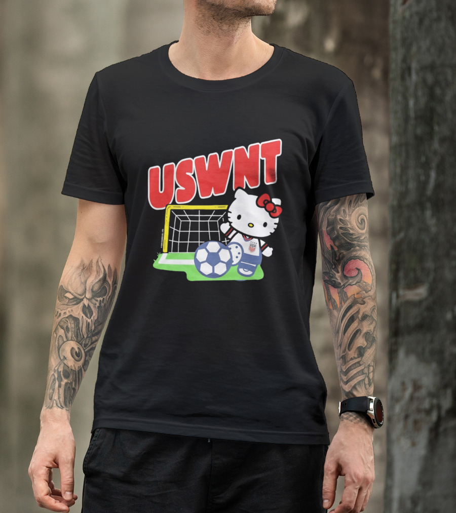 USWNT Hello Kitty Soccer Goal Collaboration USA Soccer Team T-Shirt