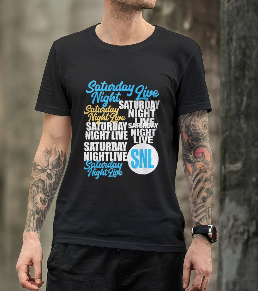 Saturday Night Live SNL Repeat Text Collage T-Shirt