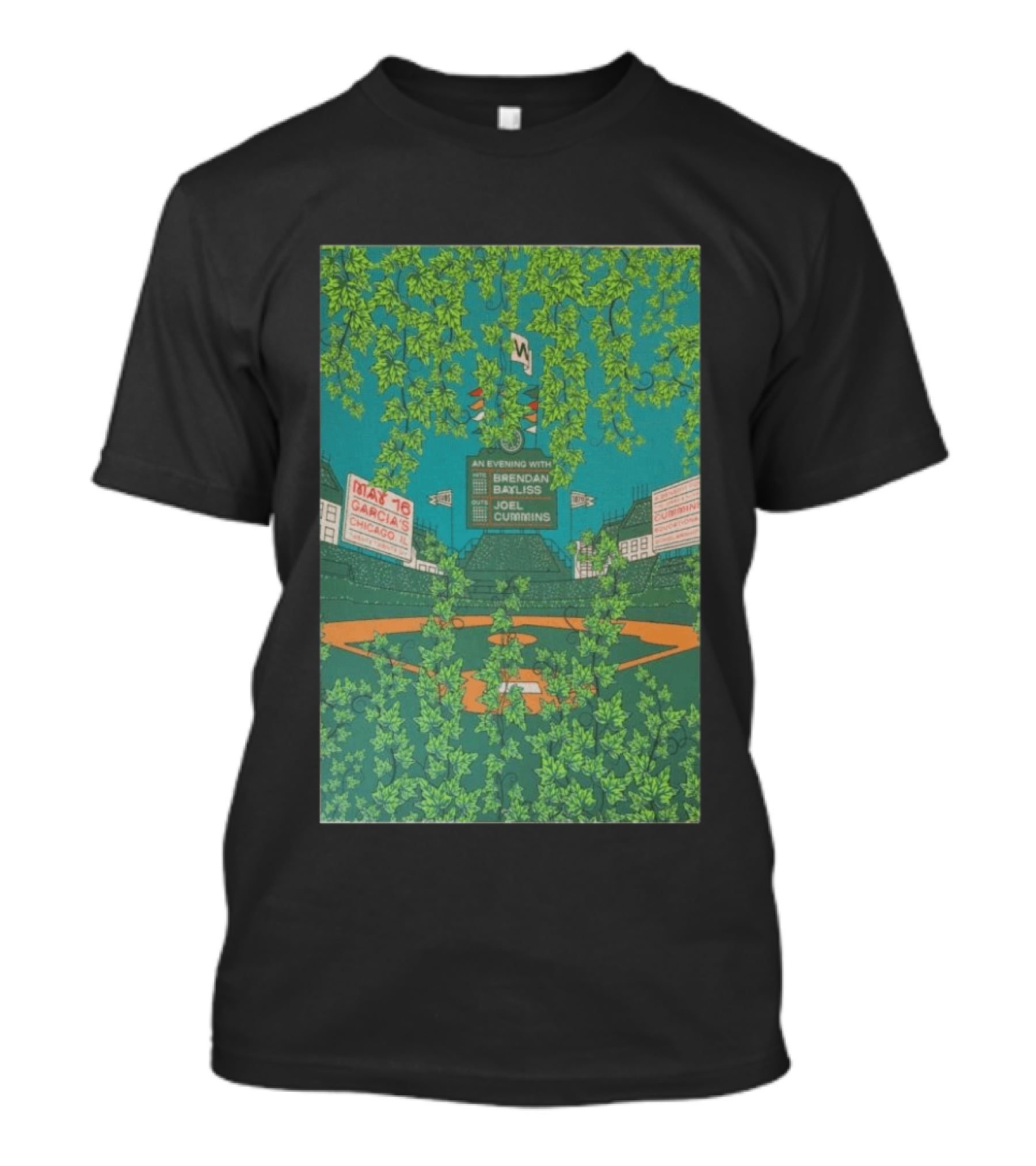 Umphrey's McGee An Evening With Brendan Bayliss Joel Cummins Garcia's Chicago IL May 16 Baseball Field T-Shirt