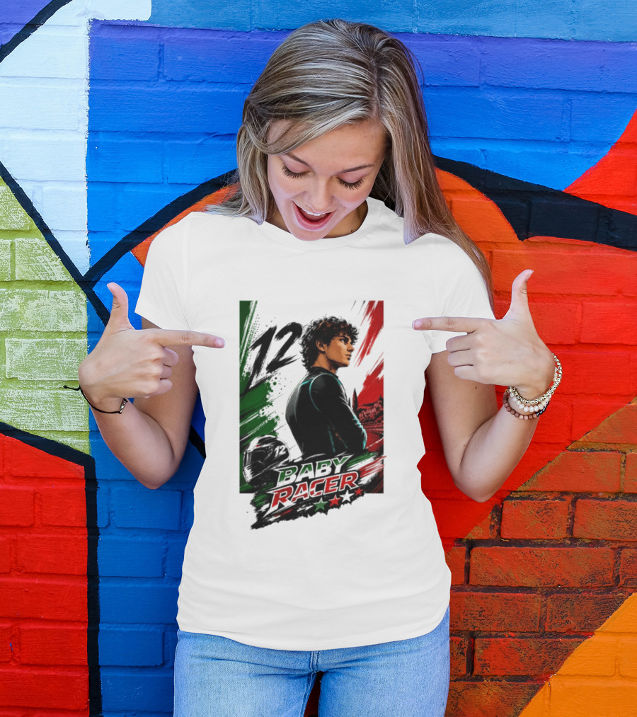 12 Baby Racer Italy Flag Motorcycle Racing Art With Italian T-Shirt