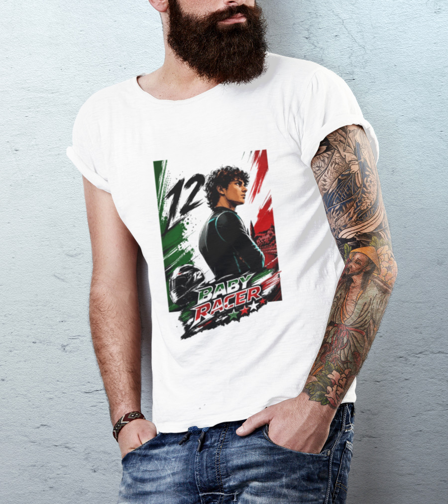 12 Baby Racer Italy Flag Motorcycle Racing Art With Italian T-Shirt