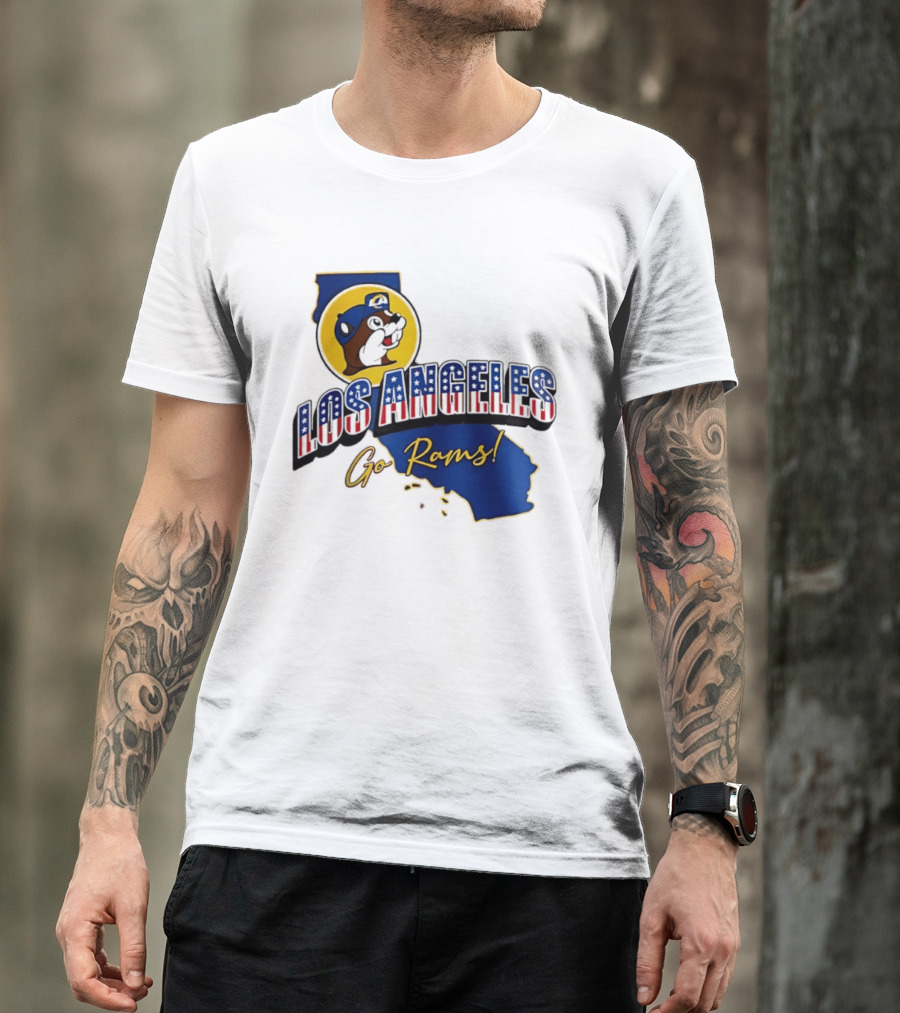 Los Angeles Rams Buc Ee's California Map Go Rams T-Shirt