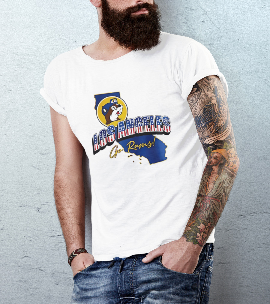 Los Angeles Rams Buc Ee's California Map Go Rams T-Shirt