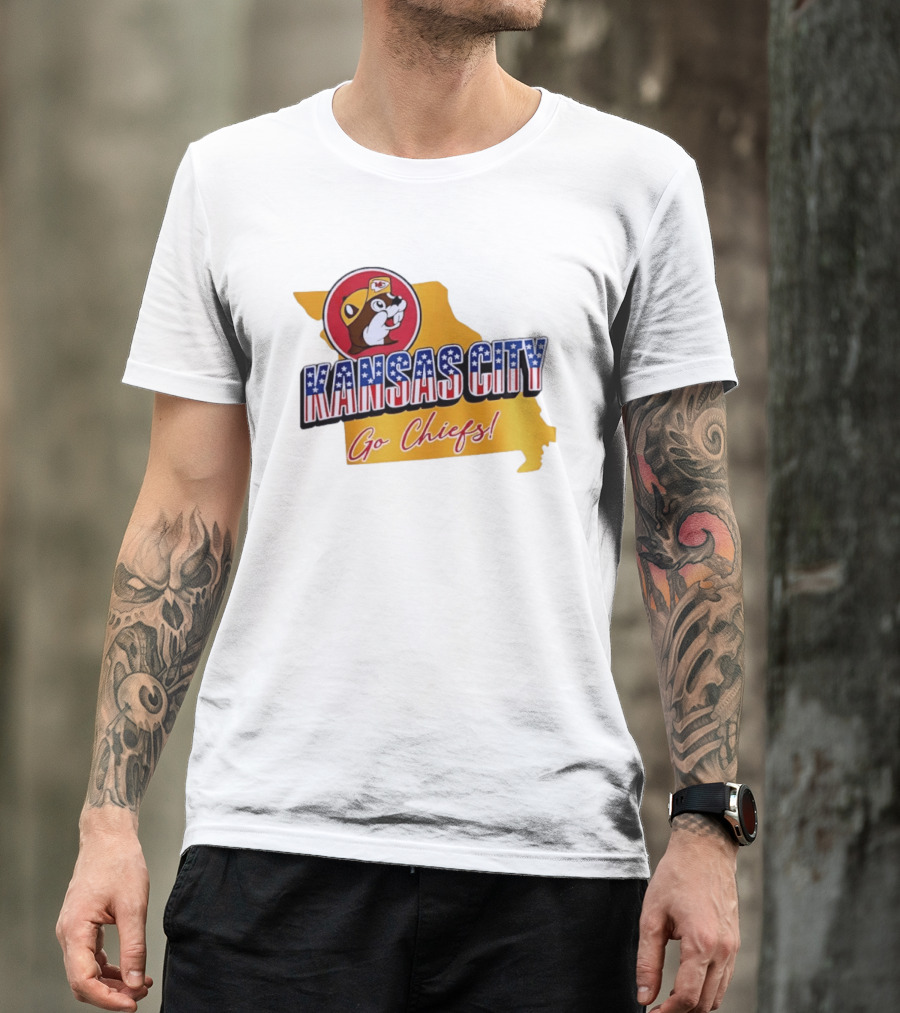 Kansas City Go Chiefs Buc Ee's Missouri Map T-Shirt