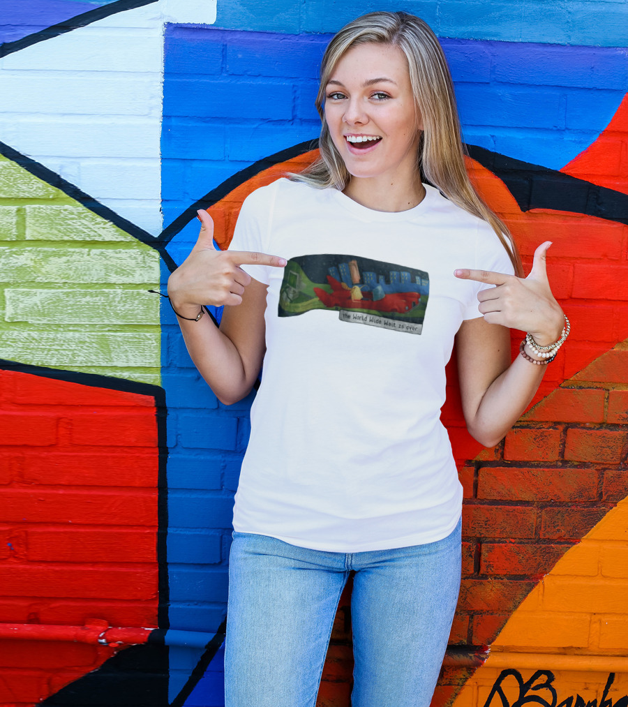 The World Wide Wait Is Over Red Car Cityscape Adventure T-Shirt
