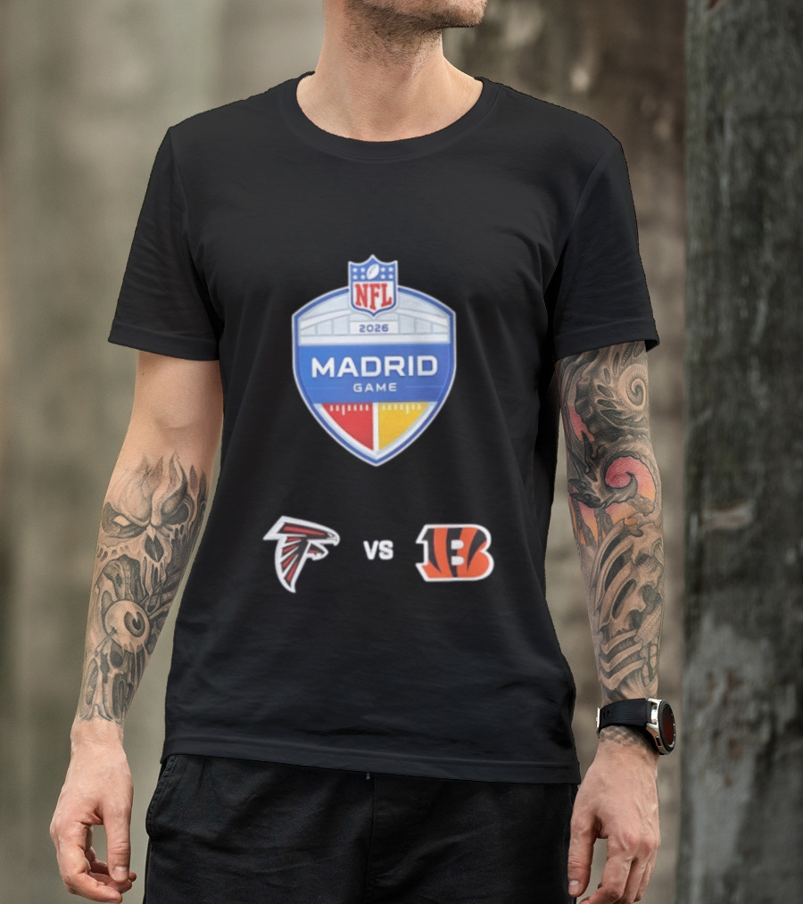 Atlanta Falcons Vs Cincinnati Bengals NFL 2026 Madrid Game Matchup T-Shirt
