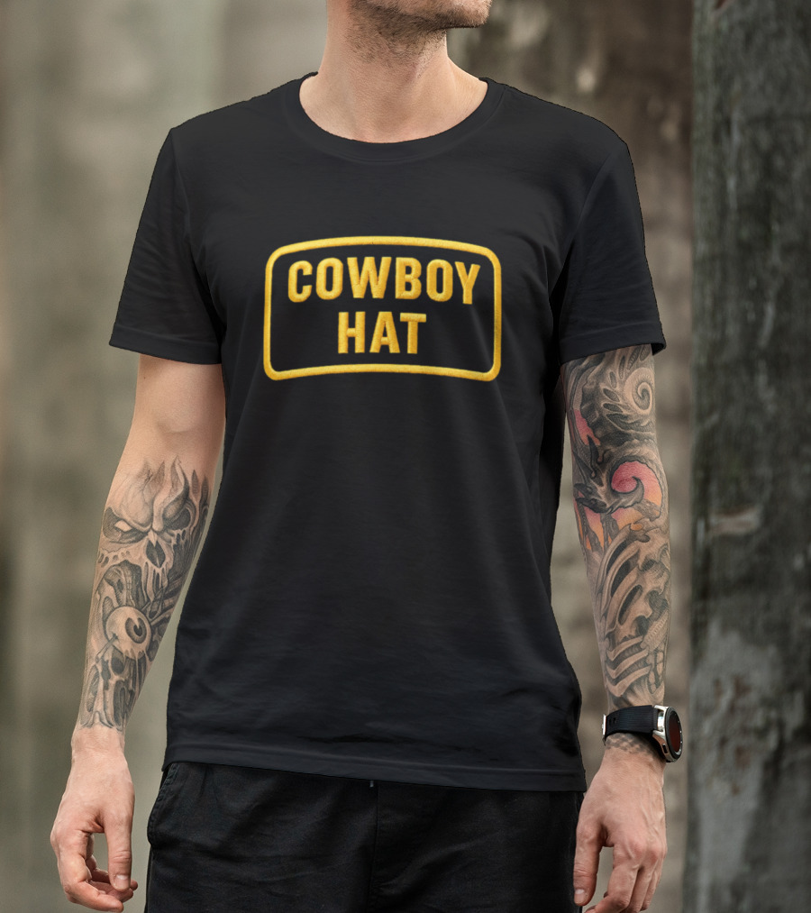 CM Punk Cowboy Hat Cap Yellow Embroidered T-Shirt