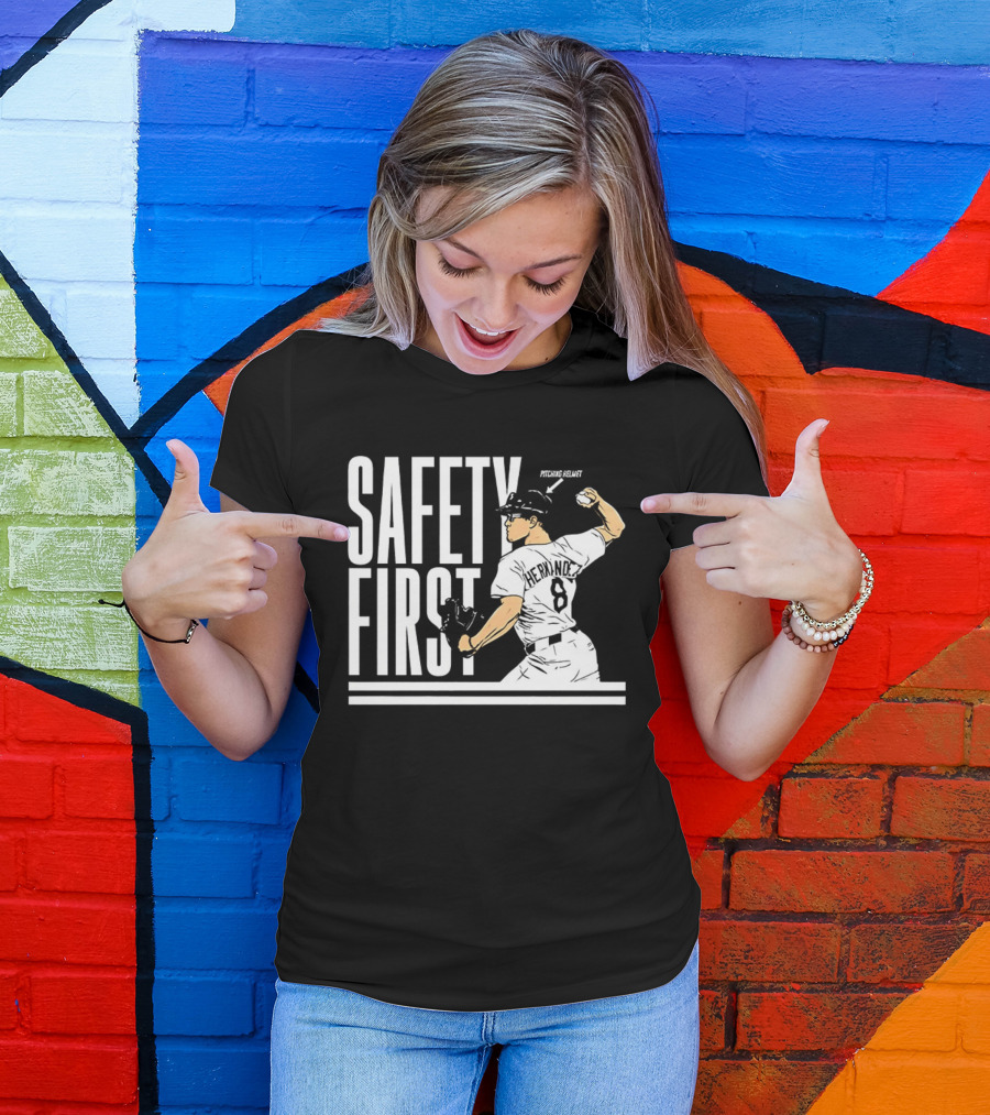 Kike Hernandez Safety First Number 8 Dodgers Baseball T-Shirt