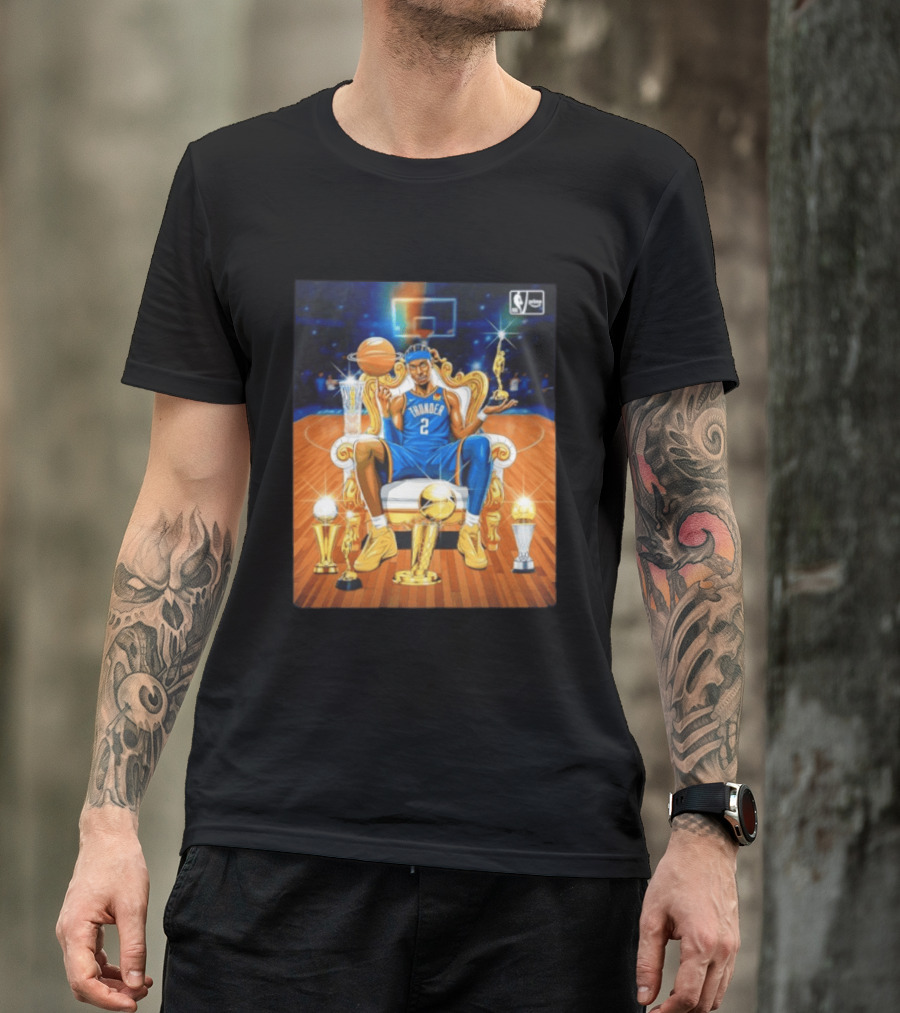 Shai Gilgeous Alexander Thunder NBA MVP 2025 26 Trophy Collection T-Shirt