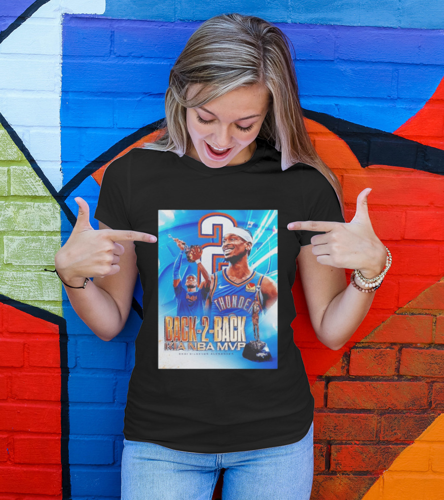 Shai Gilgeous Alexander OKC Thunder Back 2 Back Kia NBA MVP T-Shirt
