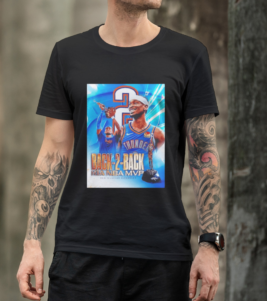 Shai Gilgeous Alexander OKC Thunder Back 2 Back Kia NBA MVP T-Shirt