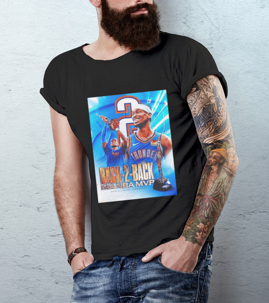 Shai Gilgeous Alexander OKC Thunder Back 2 Back Kia NBA MVP T-Shirt