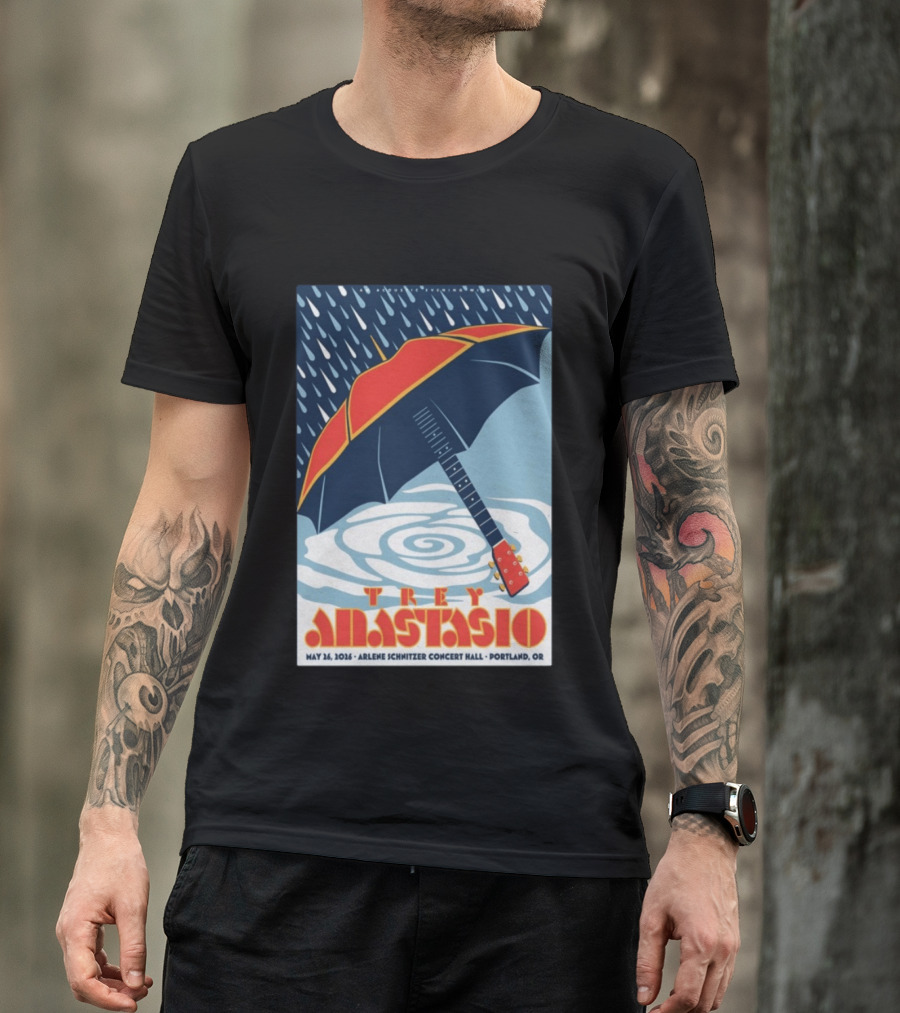 Trey Anastasio Arlene Schnitzer Concert Hall Portland OR May 26 2026 Umbrella Guitar T-Shirt