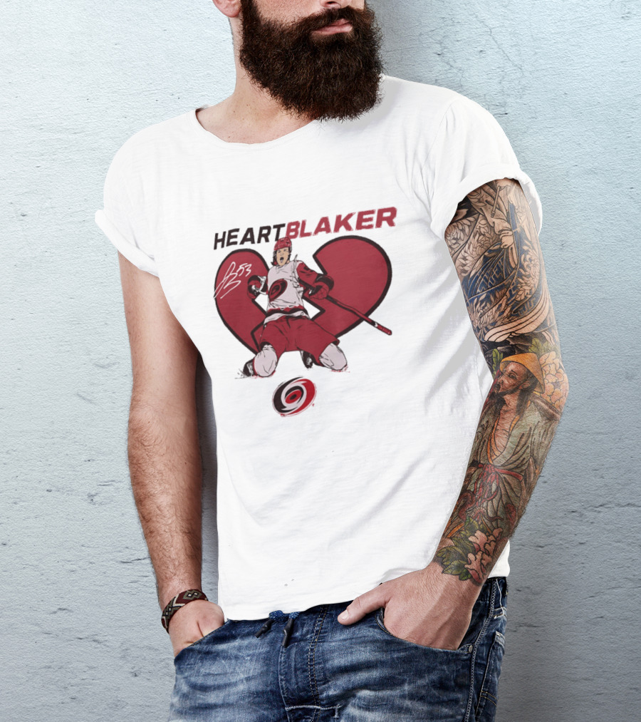 Brent Burns Heartblaker Carolina Hurricanes Broken Heart T-Shirt