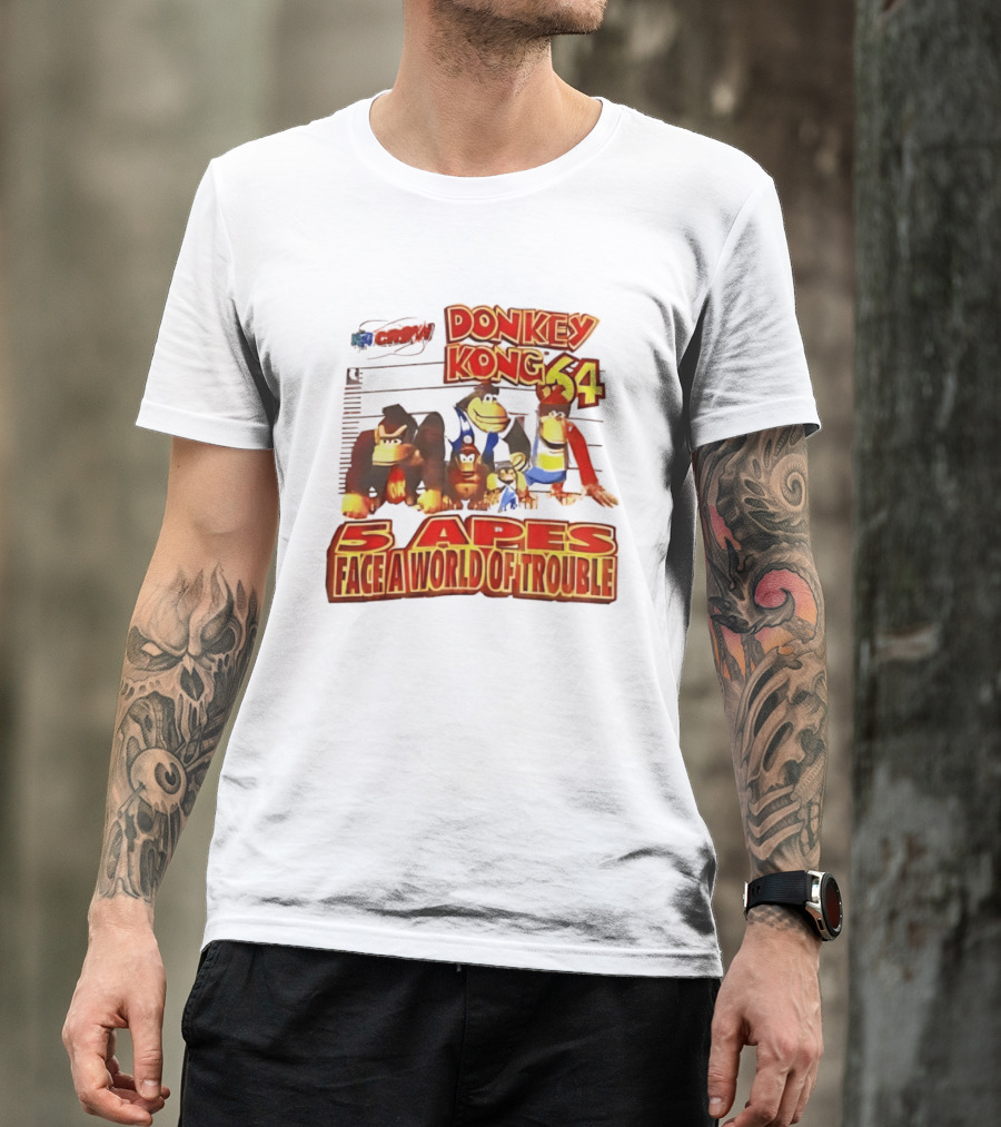 Donkey Kong 64 Five Apes Face A World Of Trouble T-Shirt