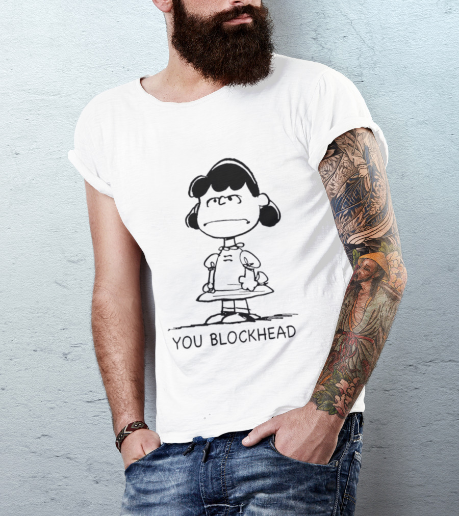 Lucy Peanuts You Blockhead Classic Comic T-Shirt