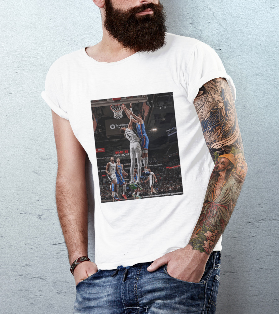 Victor Wembanyama San Antonio Spurs Dunk Vs Oklahoma City NBA Action T-Shirt