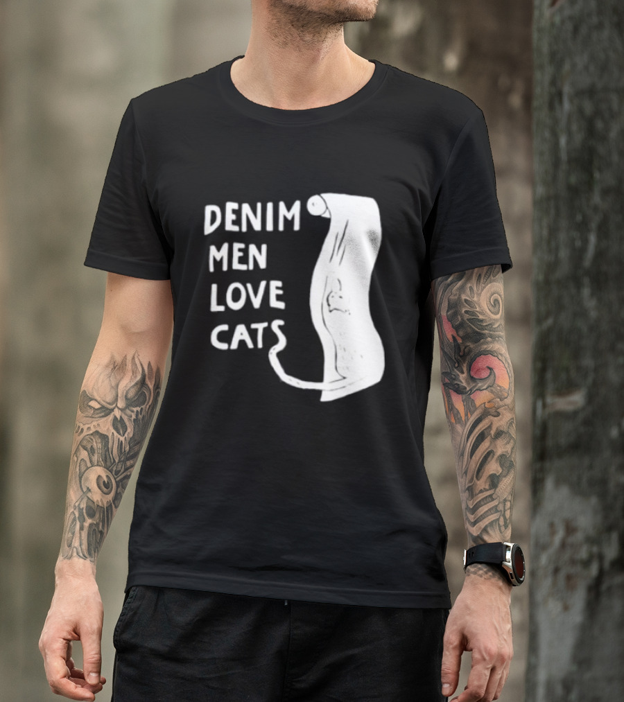 Denim Men Love Cats Fashion T-Shirt