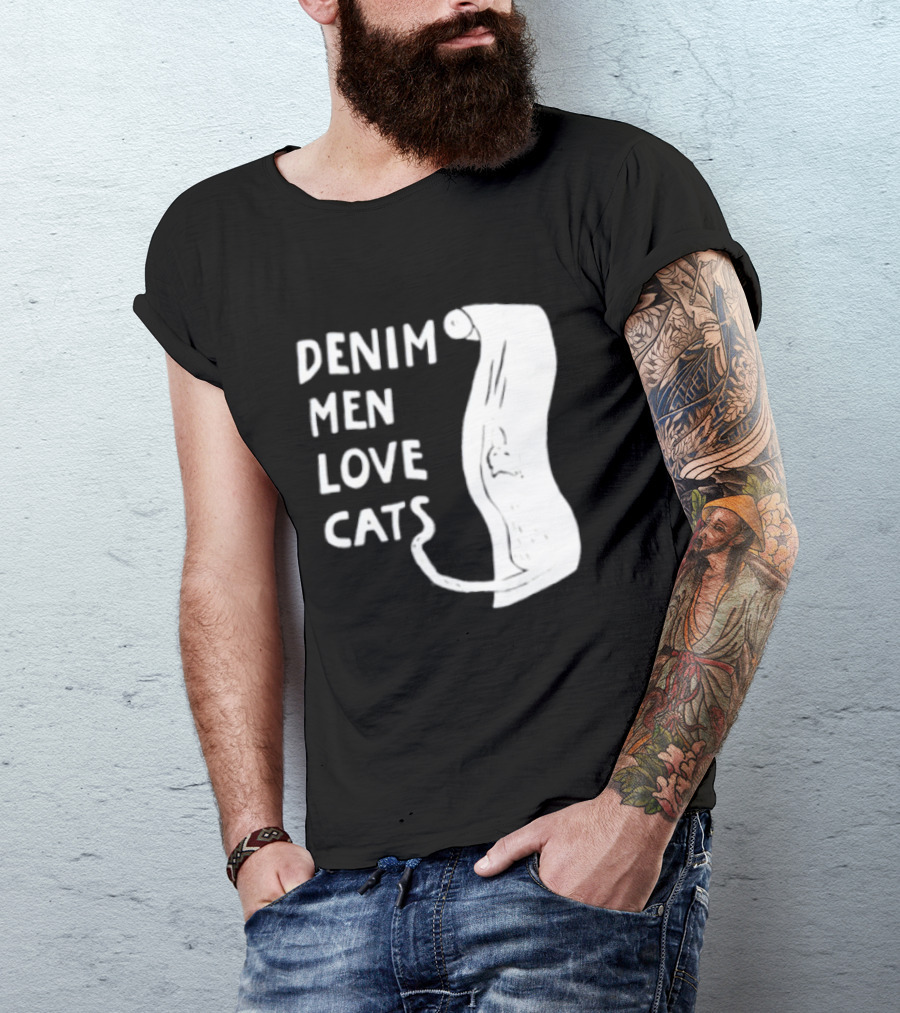 Denim Men Love Cats Fashion T-Shirt