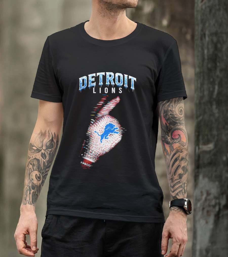 Detroit Lions Iceman 2026 Football Glove Fan T-Shirt