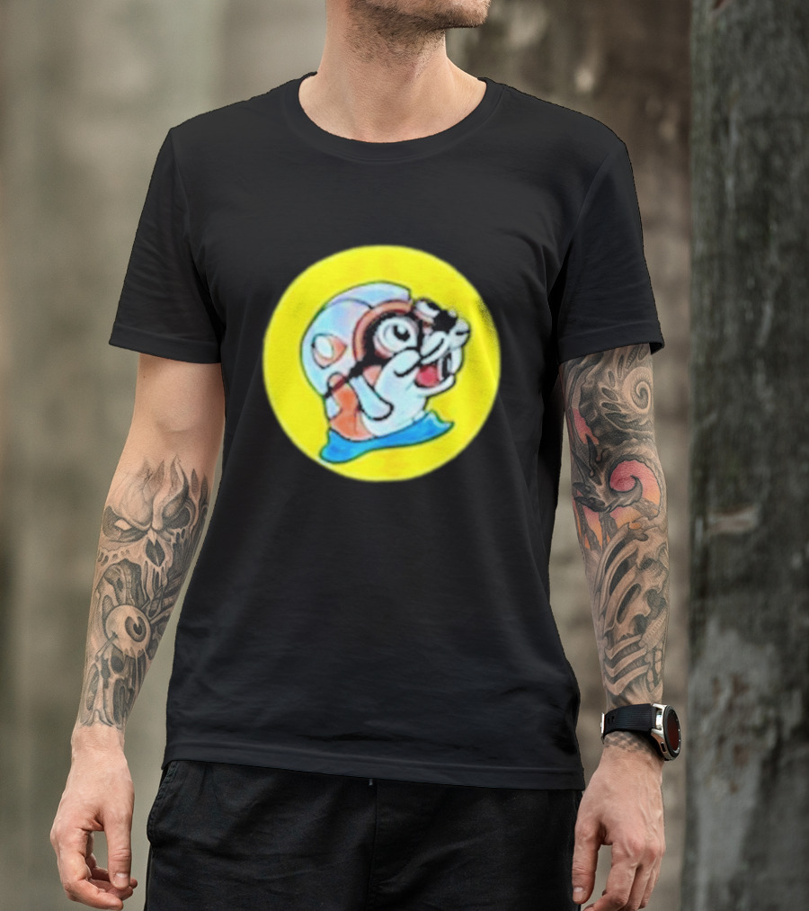 Gloopy Industries The Aquabeaver Cartoon Style Helmet And Water Circle T-Shirt