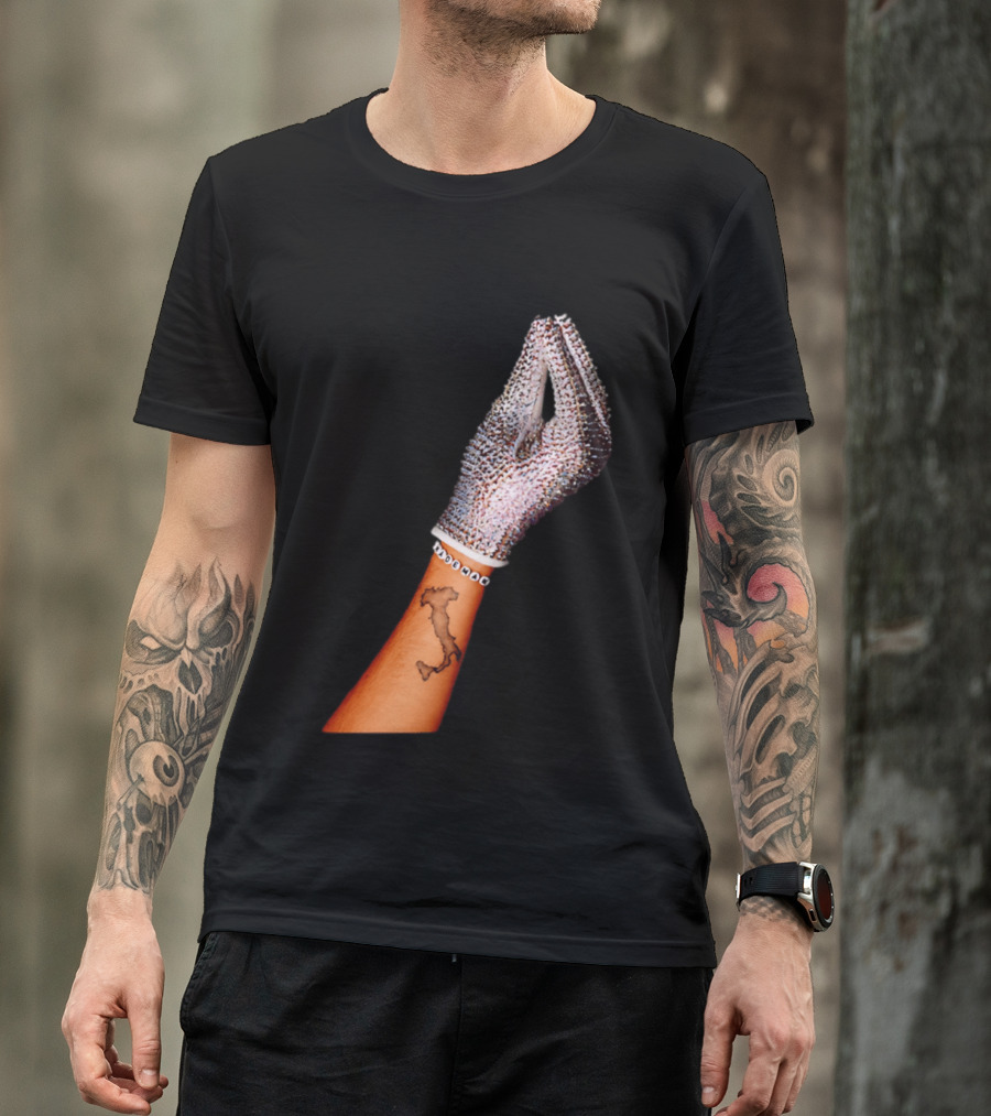 Mademan Italia Drake IceMan Glitter Glove Tattoo T-Shirt