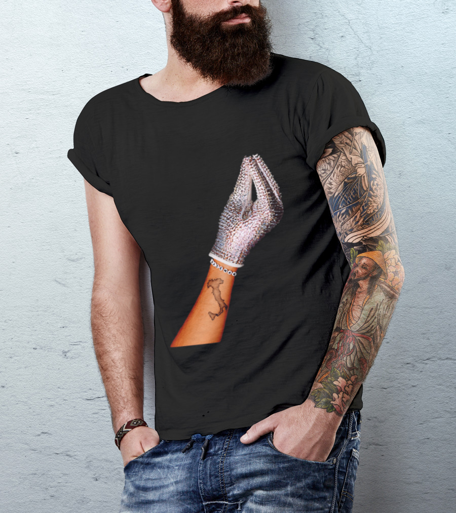 Mademan Italia Drake IceMan Glitter Glove Tattoo T-Shirt