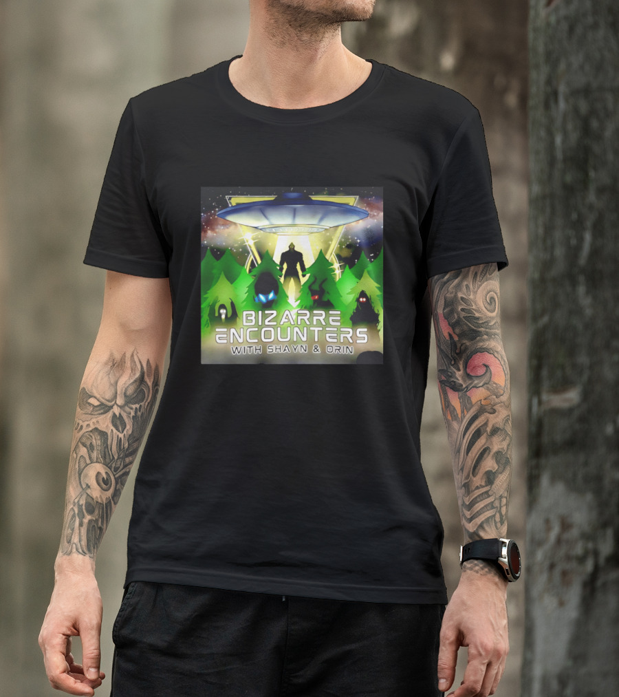 Bizarre Encounters UFO With Shayn And Orin Mysterious Forest Lights Alien Adventure T-Shirt
