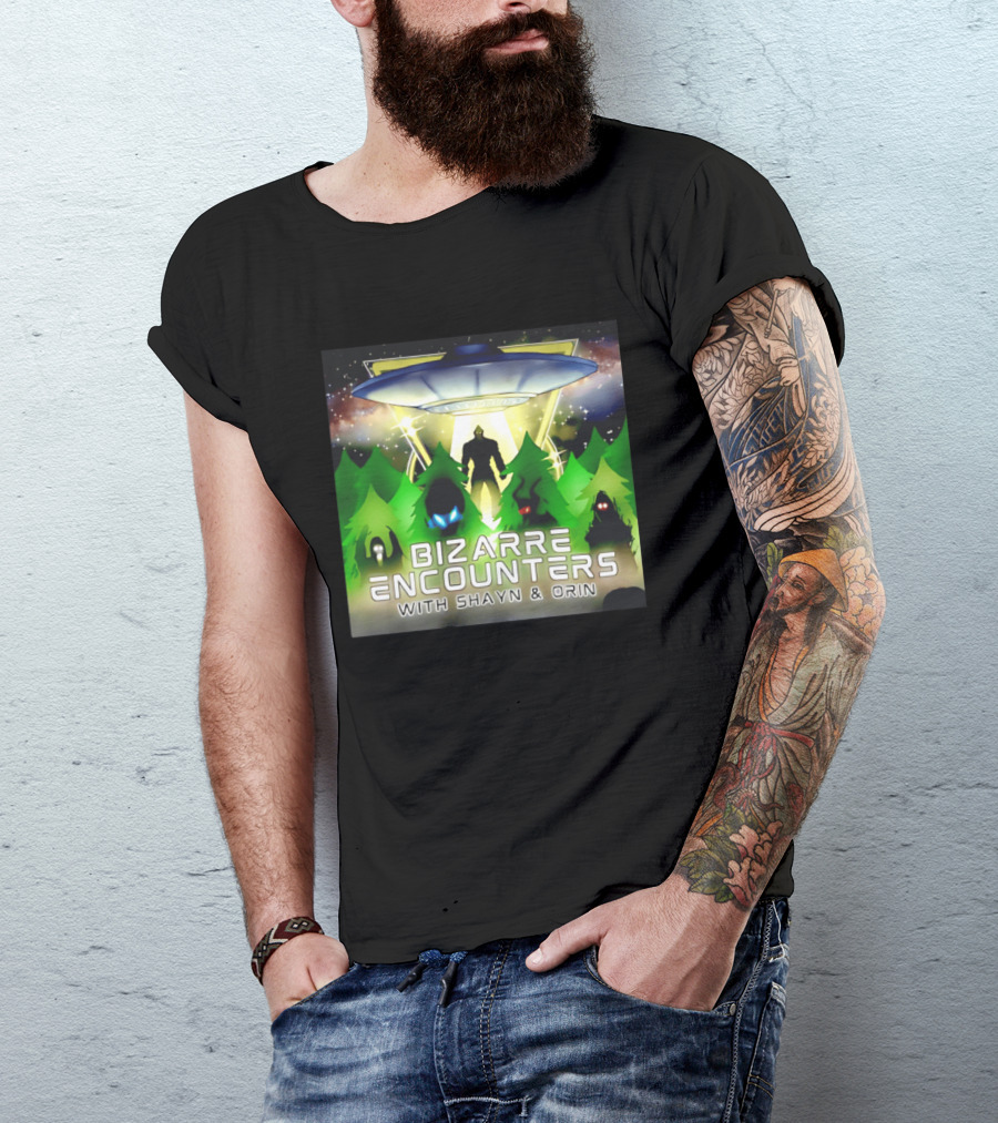 Bizarre Encounters UFO With Shayn And Orin Mysterious Forest Lights Alien Adventure T-Shirt