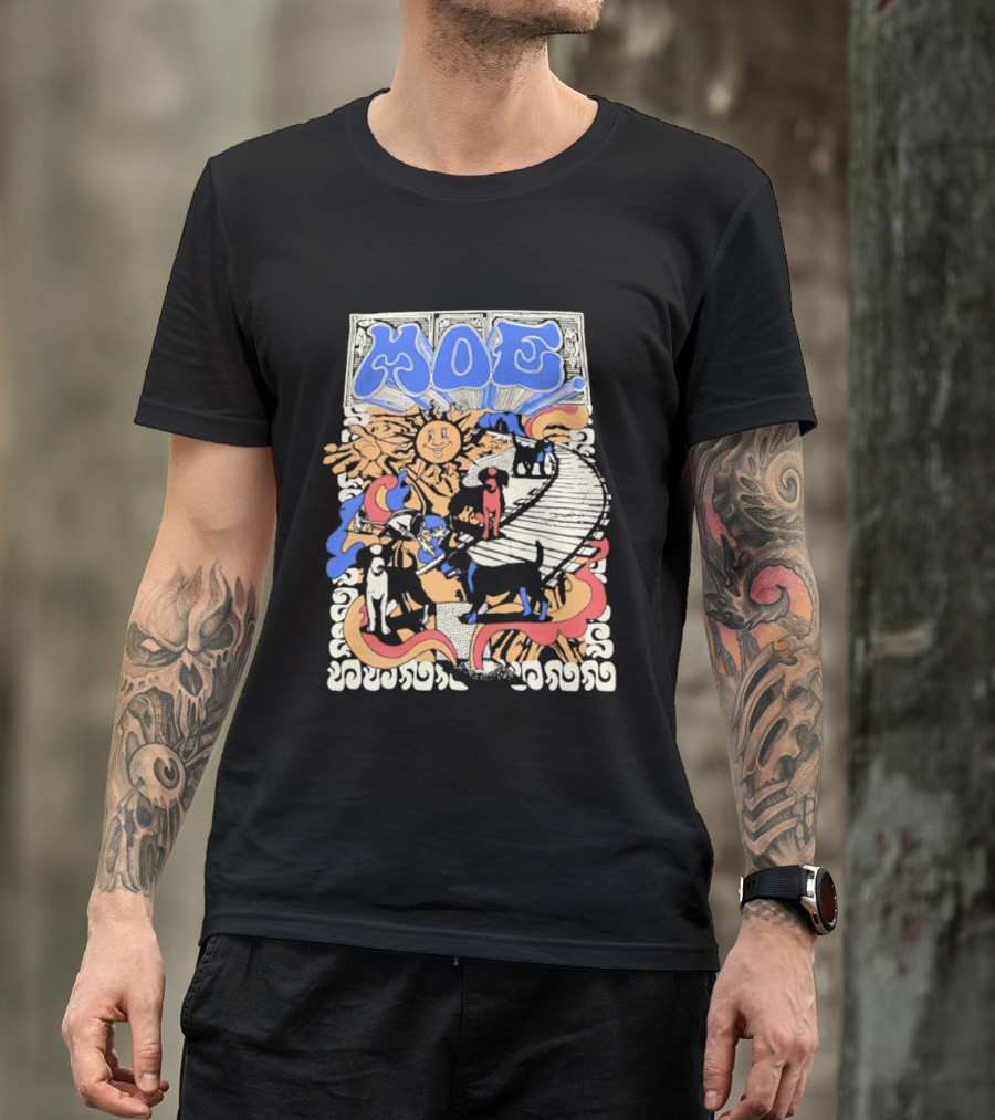 MOE Colorful Sun And Figures Pathway T-Shirt