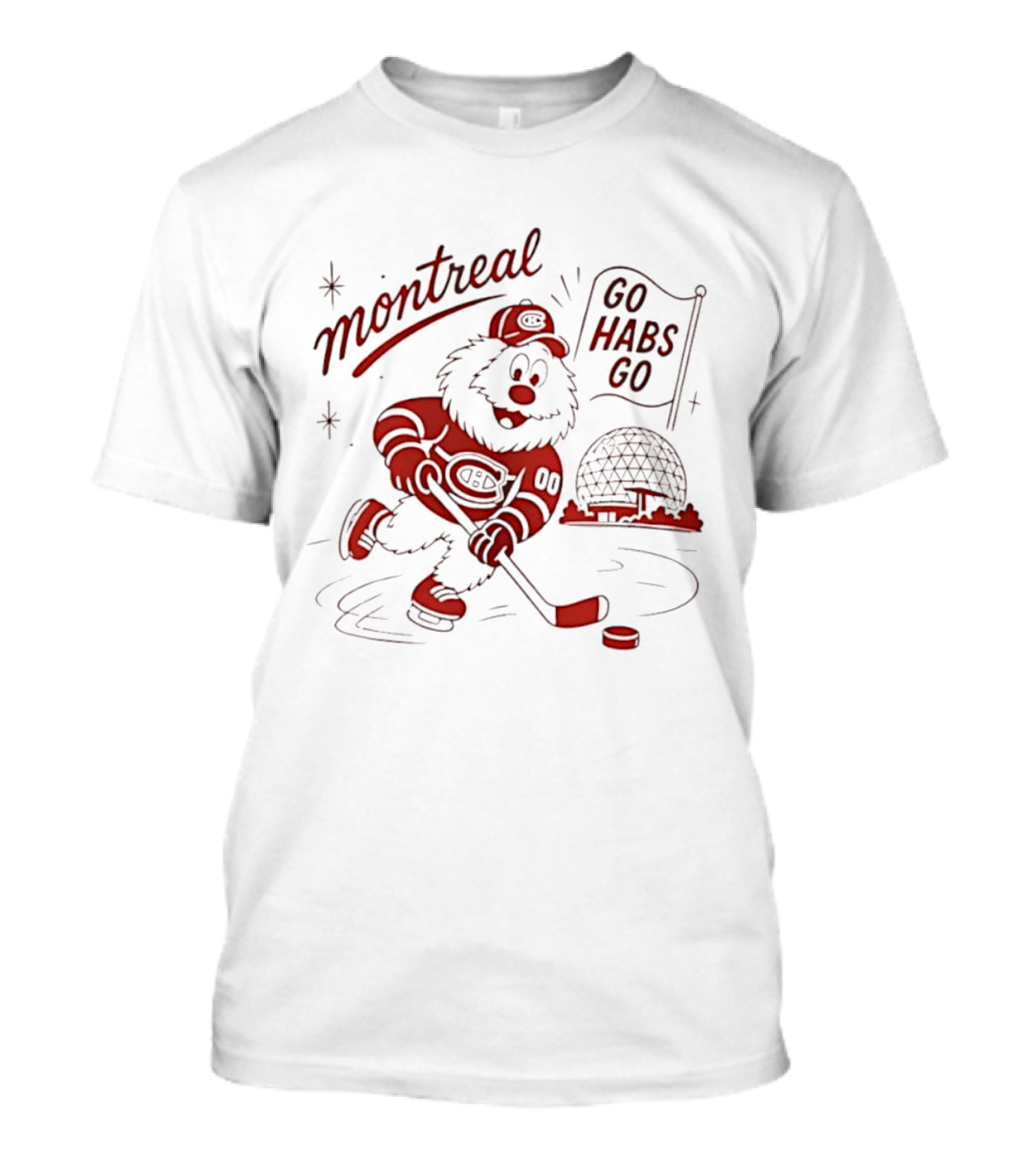 Montreal Canadiens Skating Mascot Go Habs Go Biosphere Montreal T-Shirt
