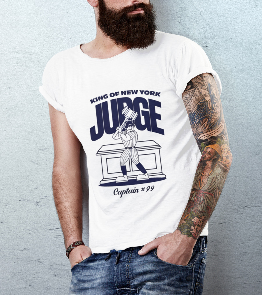 King Of New York Judge Captain #99 Toddler Yankees Superstar Cartoon T-Shirt