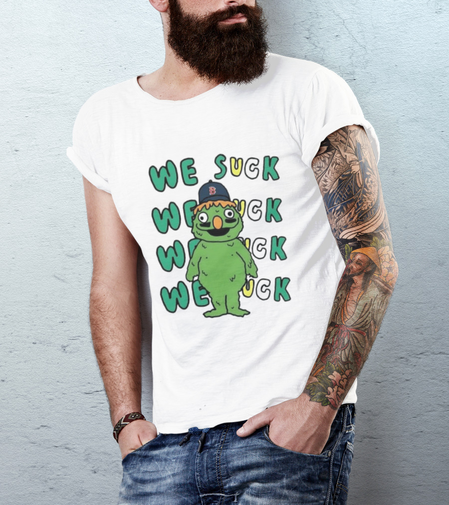 Boston Red Sox We Suck Mascot Fan Humor T-Shirt