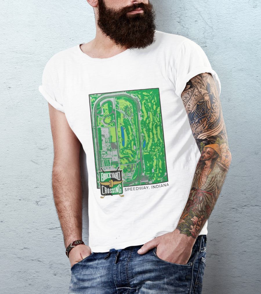 Brickyard Crossing Speedway Indiana Map Instant T-Shirt