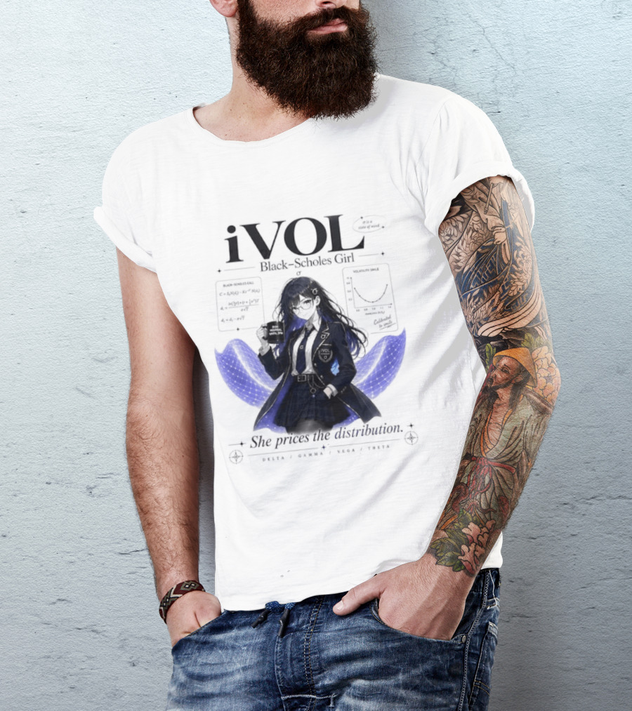 IVol Black Scholes Girl She Prices The Distribution Statistics Math Finance Chart T-Shirt