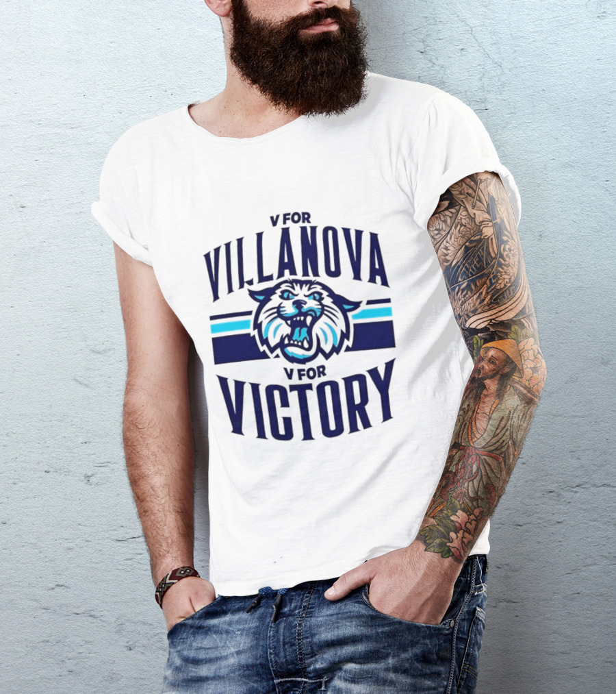 V For Villanova V For Victory Wildcats T-Shirt