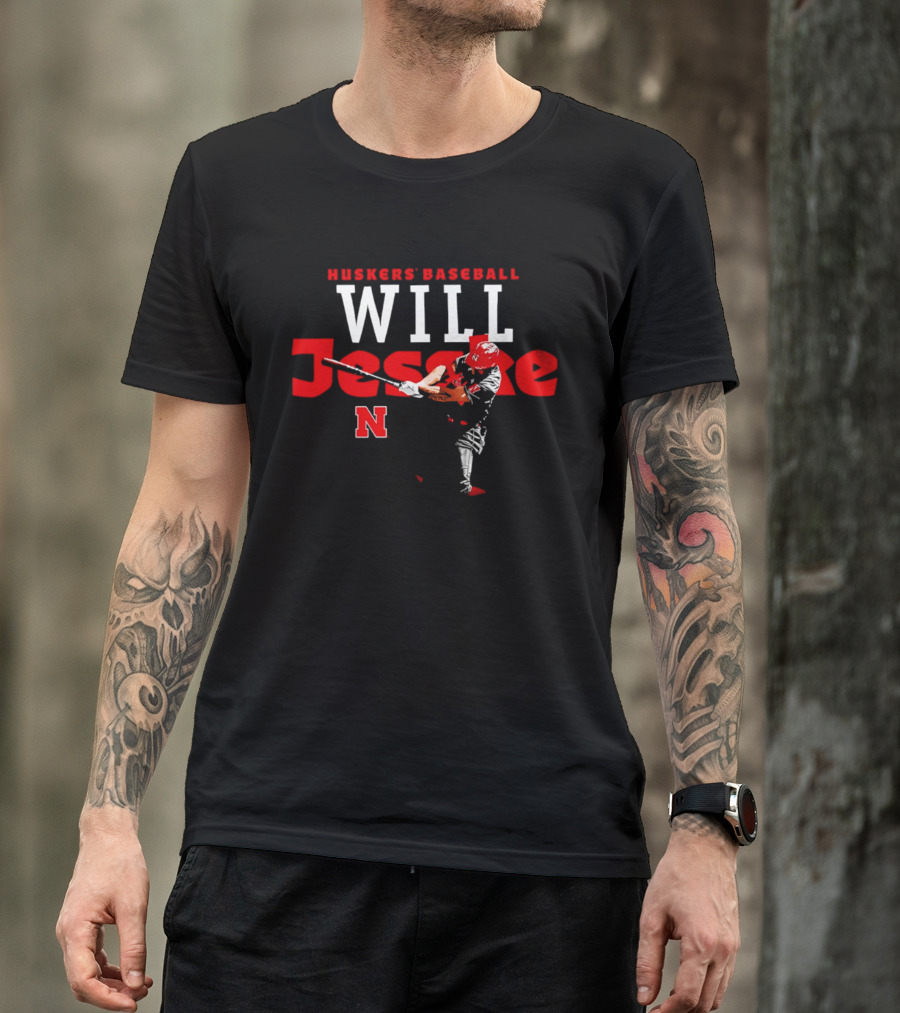Huskers' Baseball Will Jesske Nebraska N T-Shirt