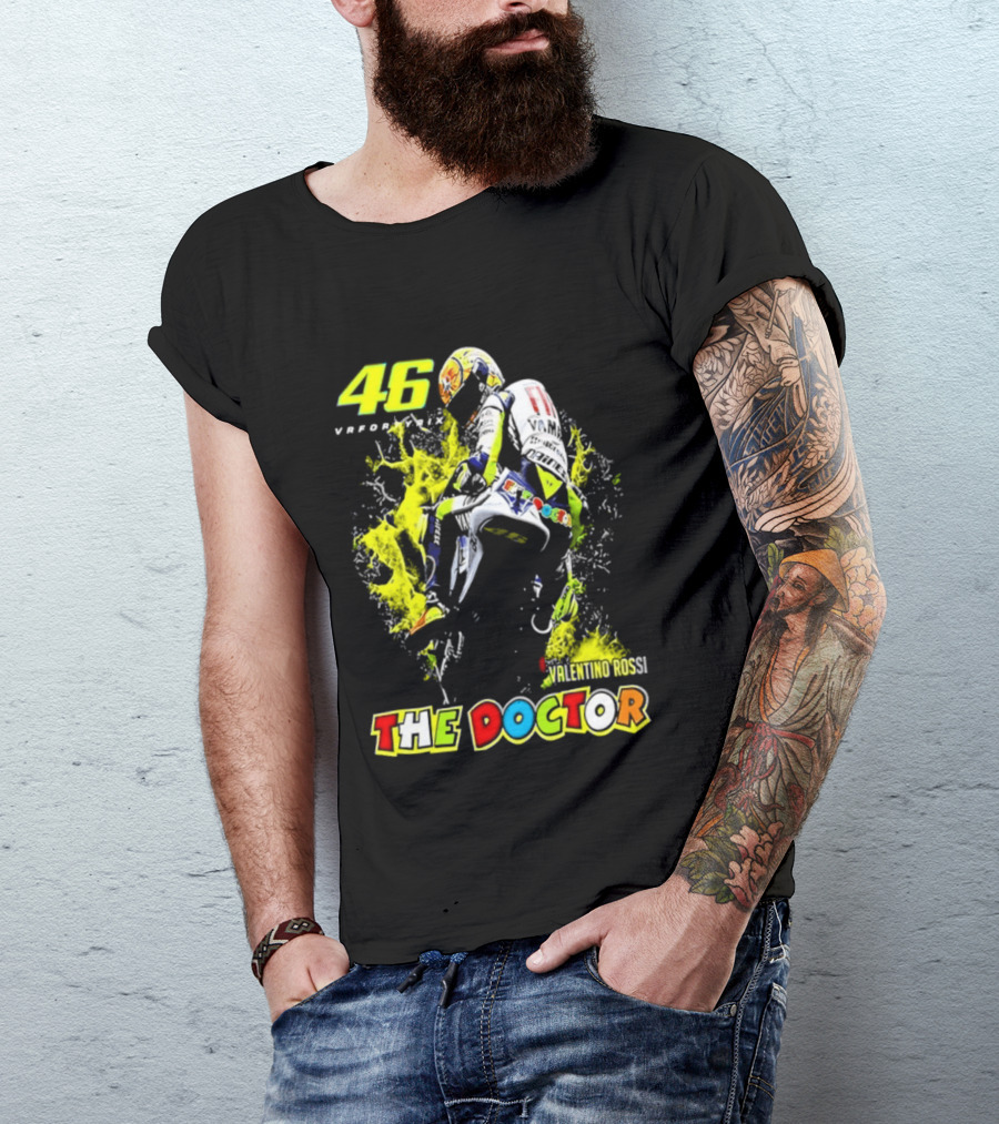 Valentino Rossi 46 VR46 The Doctor Motorcycle Racing T-Shirt