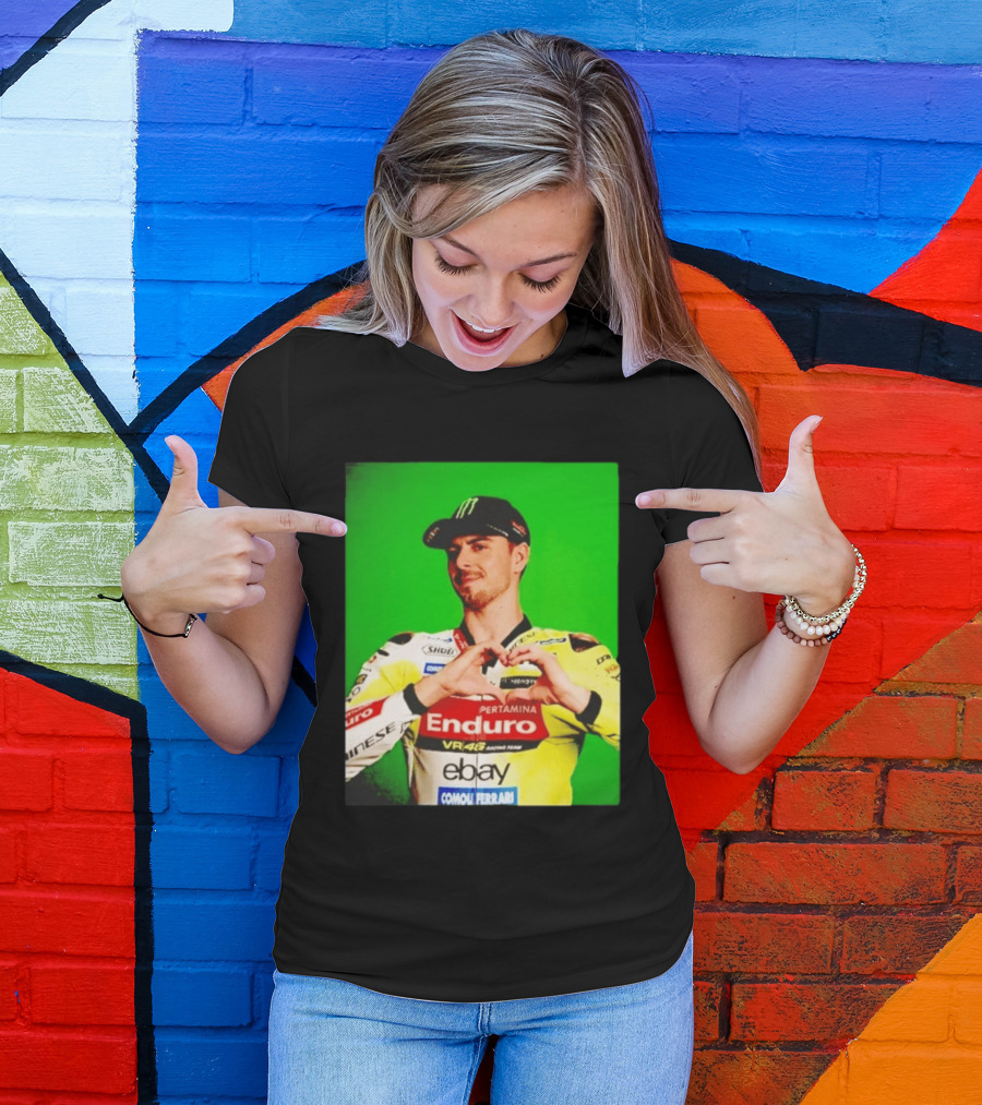 Valentino Rossi Motogp Legend Heart Sign VR46 Enduro Racing Yellow T-Shirt