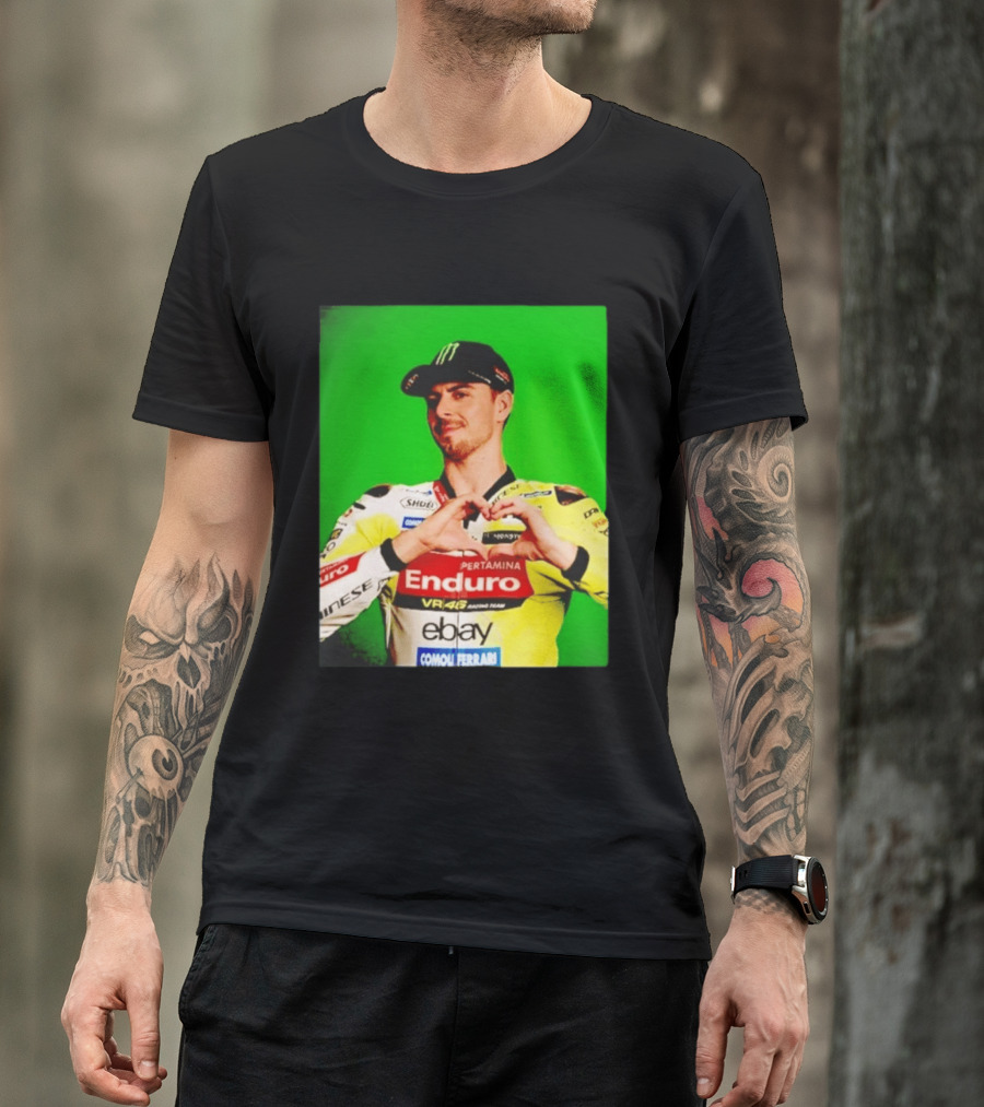 Valentino Rossi Motogp Legend Heart Sign VR46 Enduro Racing Yellow T-Shirt
