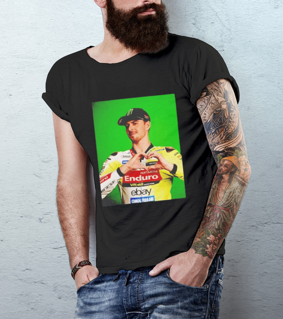 Valentino Rossi Motogp Legend Heart Sign VR46 Enduro Racing Yellow T-Shirt