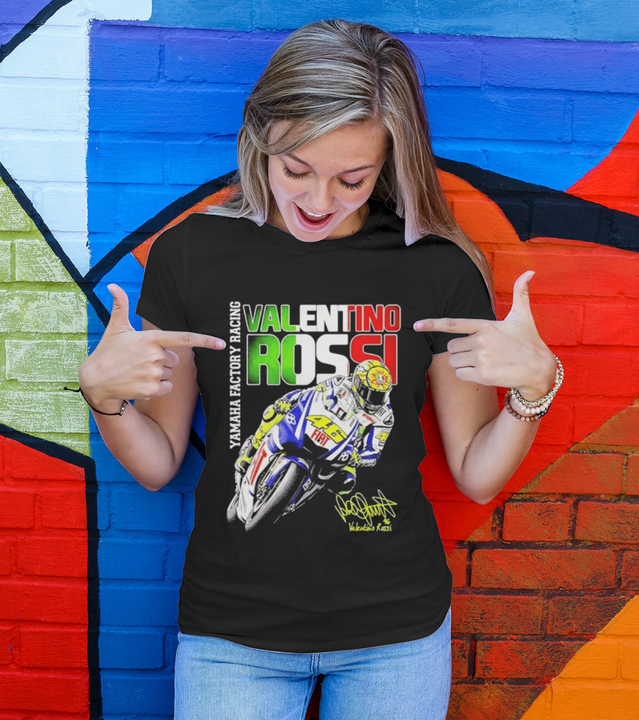 Valentino Rossi Yamaha Factory Racing Motogp Fiat Racing T-Shirt