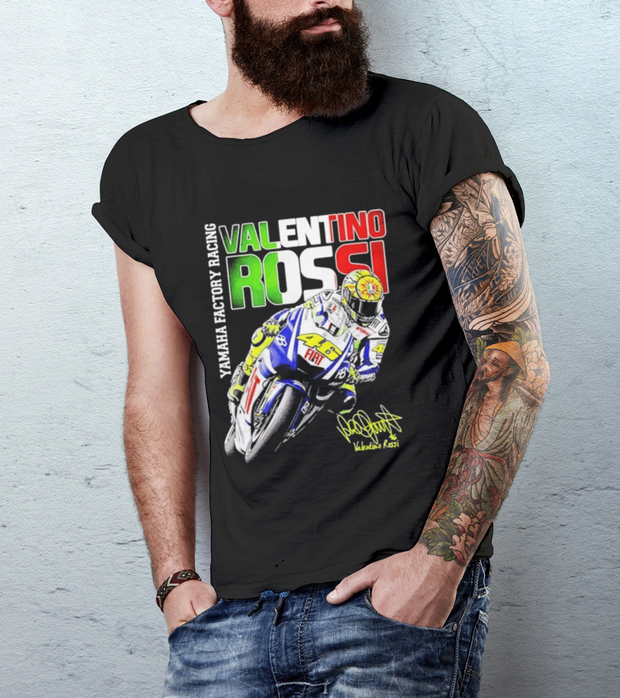 Valentino Rossi Yamaha Factory Racing Motogp Fiat Racing T-Shirt