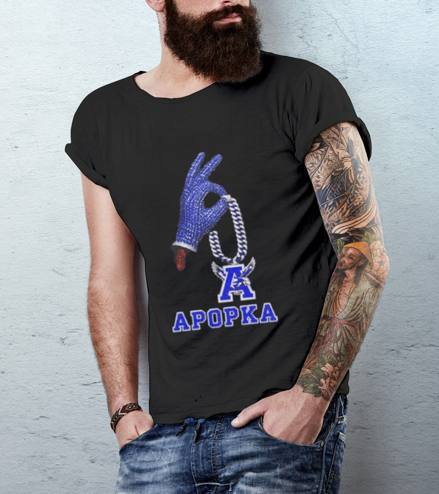 Drake Iceman Apopka Blue Hand Glove Necklace T-Shirt