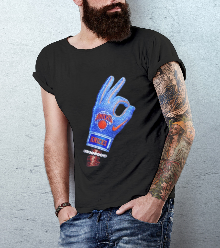 Drake Iceman New York Knicks Hand Glove Basketball T-Shirt