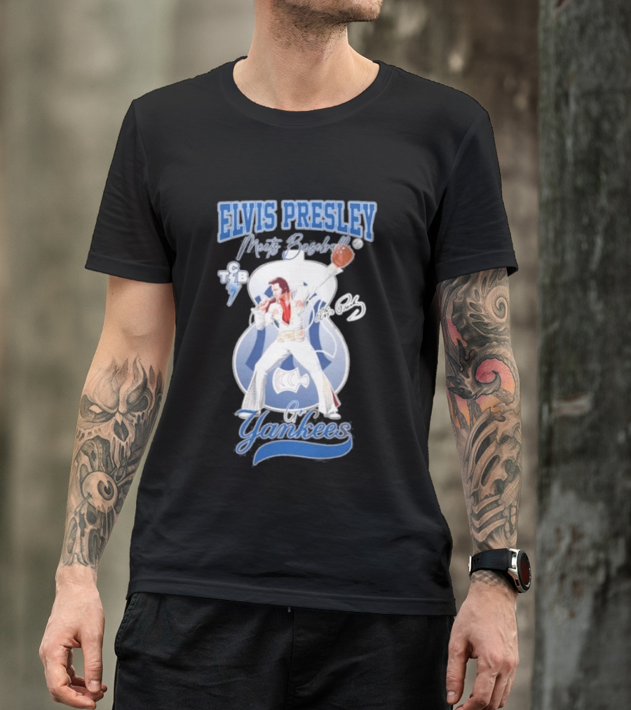 Elvis Presley Meets Yankees Legends T-Shirt