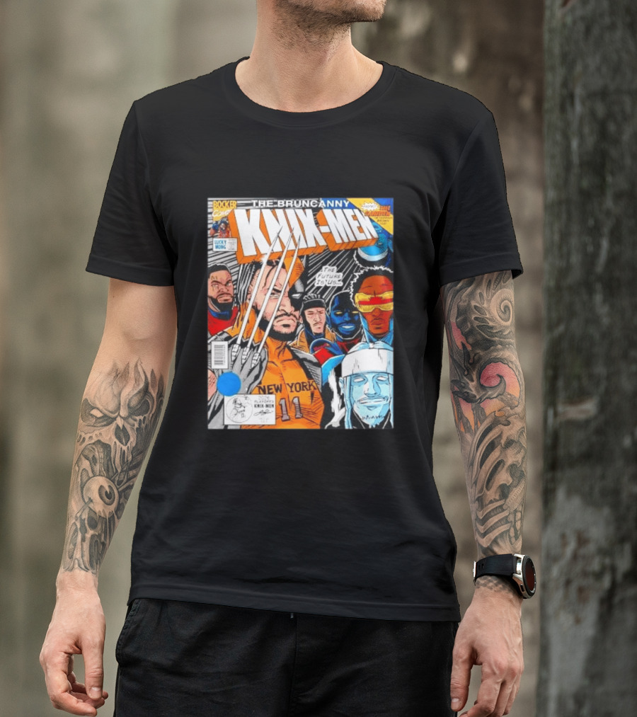Jalen Brunson New York Bruncanny Knix Men Comic Knicks T-Shirt
